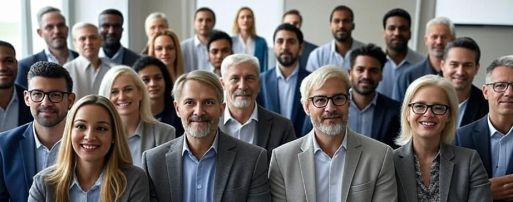 Um grupo diversificado de profissionais, incluindo homens e mulheres de diversas idades, vestidos com trajes de negócios, sentados e em pé em uma sala de conferências. O cenário sugere uma reunião ou encontro formal relacionado às comissões temáticas, com foco na colaboração e discussão.Legenda: Imagem de capa destacando a criação de comissões temáticas permanentes ou temporários em um ambiente profissional.