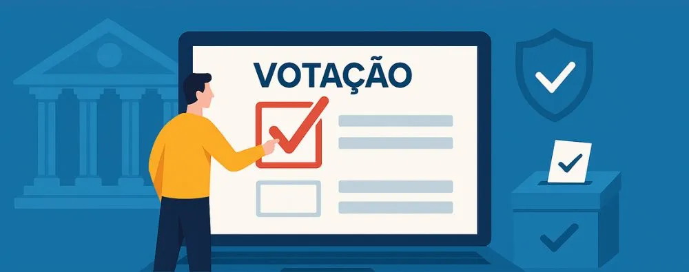 Representação de Ilustração de votação online para associações de classe