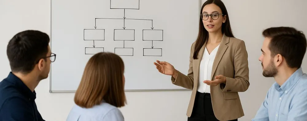 Professores em reunião de Núcleos Docentes Estruturantes planejando estratégias para aprimorar a qualidade do ensino superior.