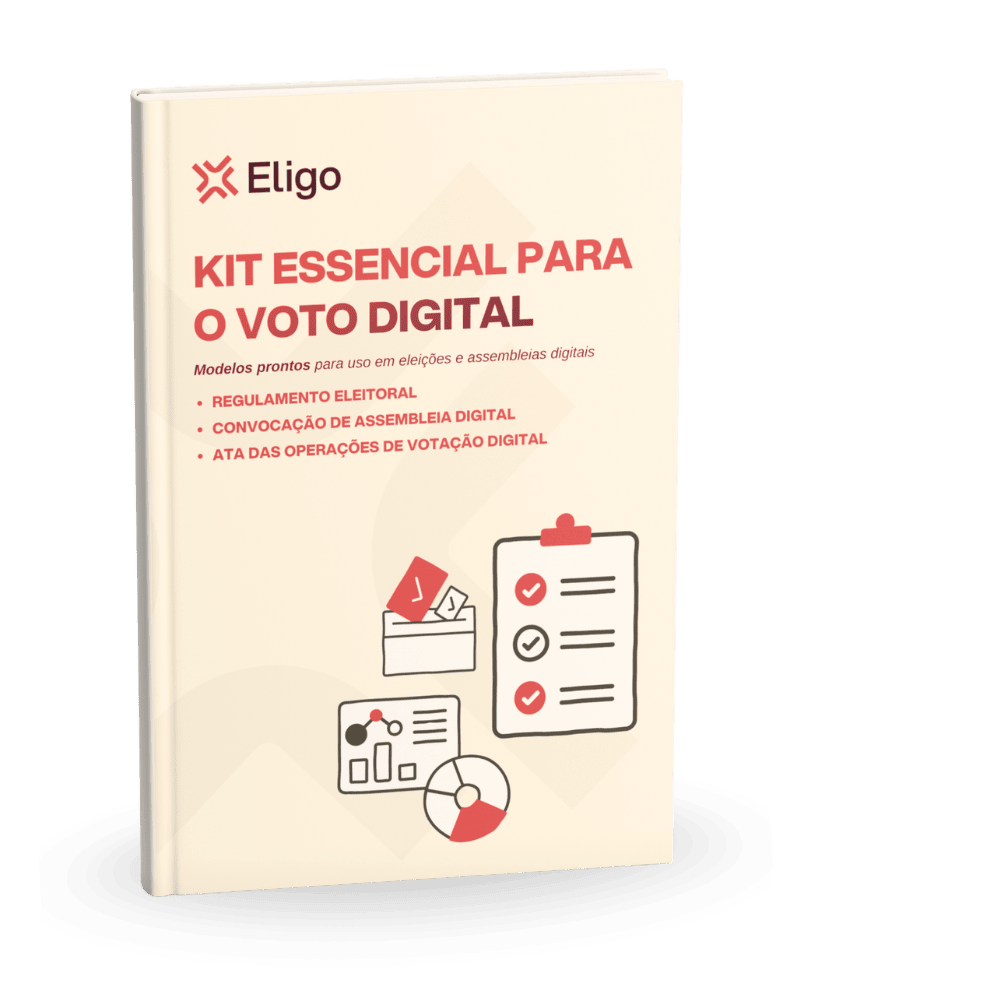 Ilustração do kit Eligo com modelos prontos para votações digitais
