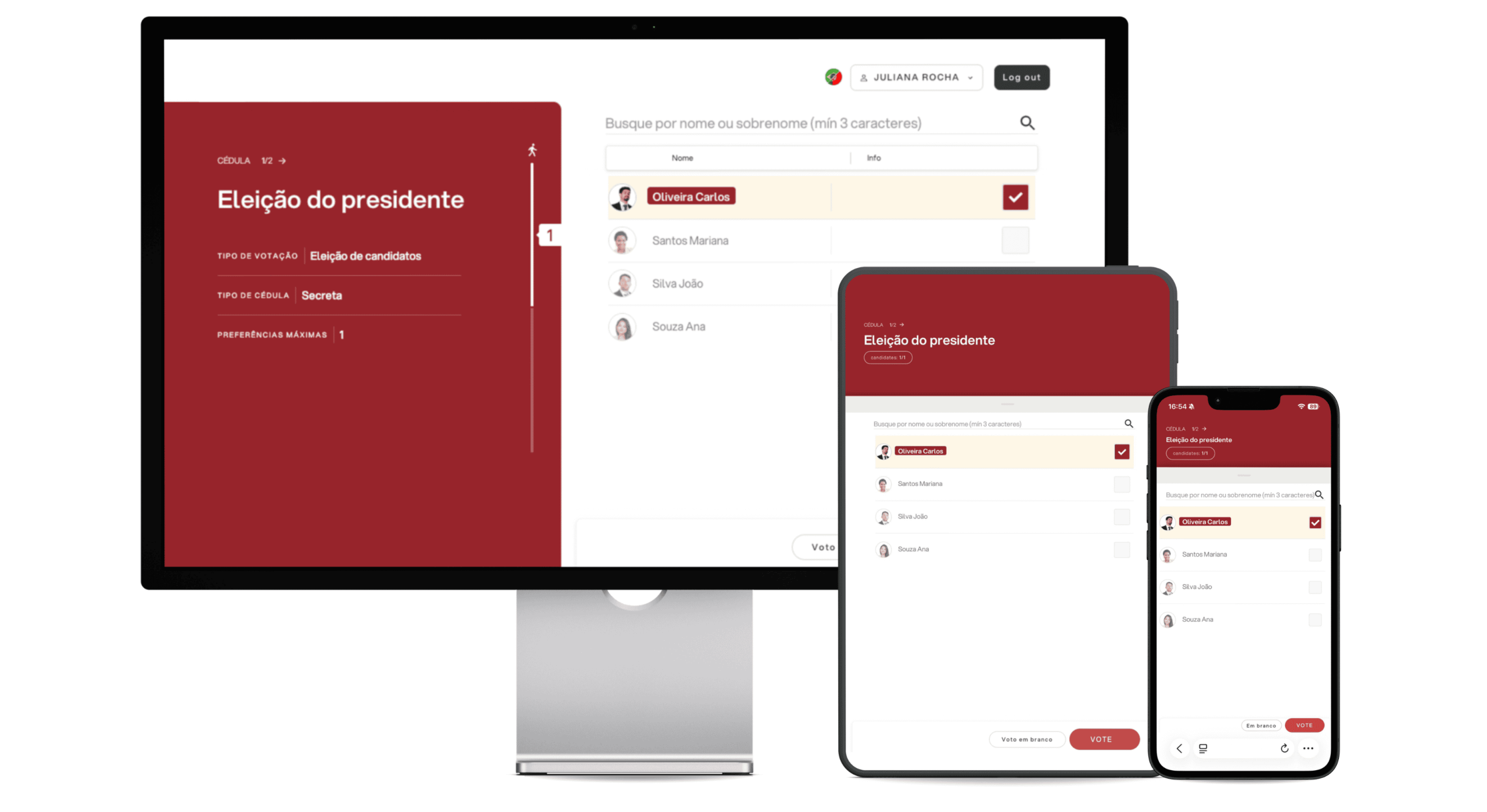 Plataforma Eligo no computador, tablet e celular